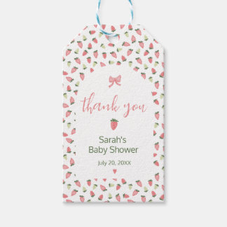 Etiqueta Para Presente Berry Sweet Strawberry Baby Shower Thank You