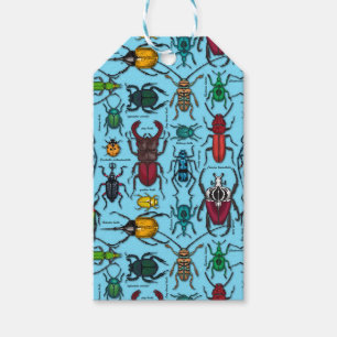 Etiqueta Para Presente Besouros em azul