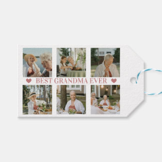 Etiqueta Para Presente Best Grandma Ever Photo Collage – Gift with Hearts