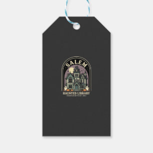 Etiqueta Para Presente Biblioteca Assombrada de Salem Design de Halloween