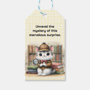 Etiqueta Para Presente Biblioteca do Detetive Kitten do Purrlock Holmes