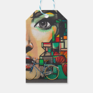 Etiqueta Para Presente Bicicletas na parede do Grafite