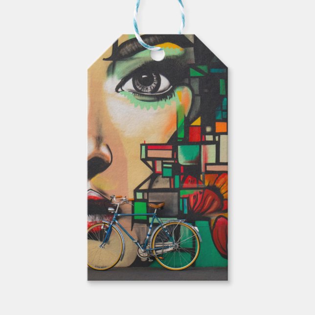 Etiqueta Para Presente Bicicletas na parede do Grafite (Frente)