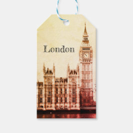 Etiqueta Para Presente Big Ben Clock & London, Westminster / vintage UK