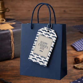 Etiqueta Para Presente Bigode Azul Marinho Estampado Feliz Dia dos Pais