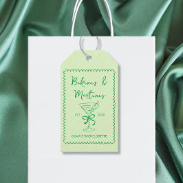 Etiqueta Para Presente Bikinis Desenhados à Mão & Arcos de Martinis para 