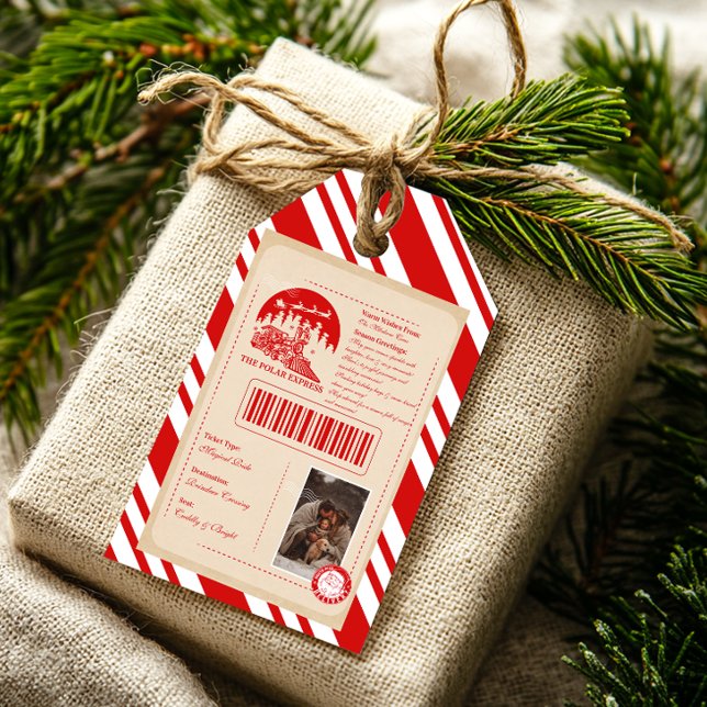 Etiqueta Para Presente Bilhete de Natal do Polar Express (Criador carregado)