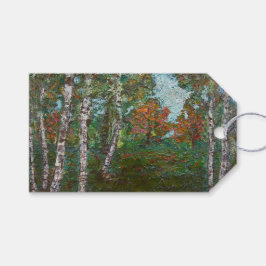 Etiqueta Para Presente Birch Trees em uma Floresta (por Kimon Loghi)