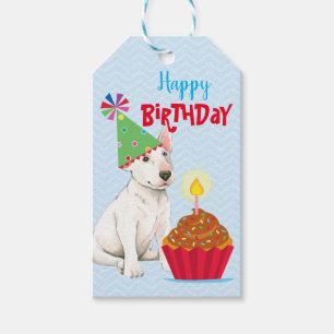 Etiqueta Para Presente Birthday Cupcake Bull Terrier
