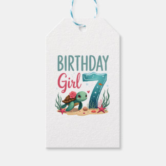 Etiqueta Para Presente Birthday Girls 7th Sea Turtle 7 Year Old Ocean Aqu