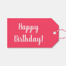 Etiqueta Para Presente Birthday Modern Pink Typography