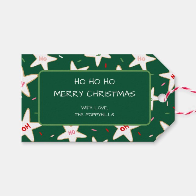Etiqueta Para Presente Biscoito Estrela Ho Ho Ho Natal (Frente (horizontal))