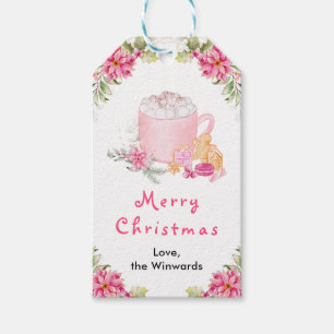 Etiqueta Para Presente Biscoitos de Natal e Cacau Rosa Feliz Natal