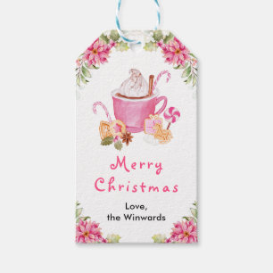 Etiqueta Para Presente Biscoitos de Natal e Cacau Rosa Feliz Natal