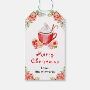 Etiqueta Para Presente Biscoitos de Natal e Cacau Vermelho Feliz Natal