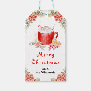 Etiqueta Para Presente Biscoitos de Natal e Cacau Vermelho Feliz Natal