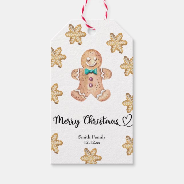 Etiqueta Para Presente Biscoitos de Natal - Natal feliz (Frente)