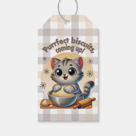 Etiqueta Para Presente "Biscoitos perfeitos, a caminho" Gato Amassando