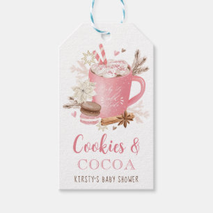 Etiqueta Para Presente Biscoitos Rosa em Aquarela e Festa de Bebê Menina