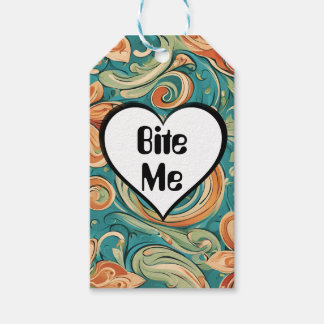 Etiqueta Para Presente Bite-me Engraçado Coração Retrorna Insuave Design