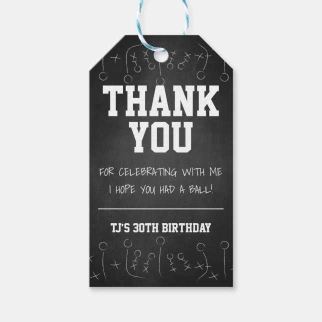 Etiqueta Para Presente Black Football Sports Birthday Party Favor Tag (Frente)