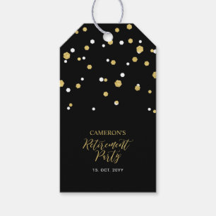 Etiqueta Para Presente Black & Gold   Favor de Festa de Aposentadoria Mod