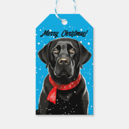 Etiqueta Para Presente Black Lab Feliz Natal Labrador Retriever
