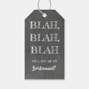 Etiqueta Para Presente Blah Blah Blah - Proposta de Dama de Honra Engraça