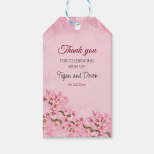 Etiqueta Para Presente Blossomas de cereja cor-de-rosa primavera