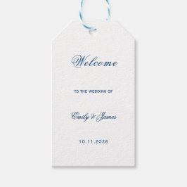 Etiqueta Para Presente Blue and White Wedding