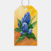 Blue Bloom Watercolor - Etiqueta de presente legan