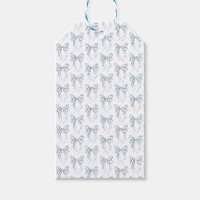 Etiqueta Para Presente Blue Bow  (Frente)