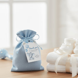 Etiqueta Para Presente Blue Elephant Baby Shower Thank You Tag