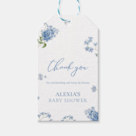 Etiqueta Para Presente Blue Floral Baby in Bloom Chá de fraldas Favor Tag