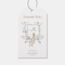 Etiqueta Para Presente Blue Gingham Peter o Chá de fraldas do Coelho MUTE