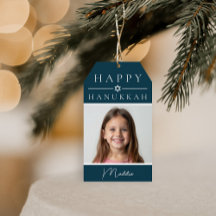 Blue Hanukkah Gift Tag