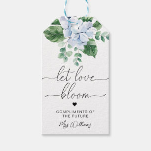 Etiqueta Para Presente Blue Hydrangea Floral Obrigado