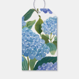 Etiqueta Para Presente Blue Hydrangeas Lindas Petais Florais Fllower