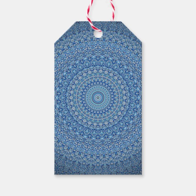 Etiqueta Para Presente Blue Mandala (Frente)