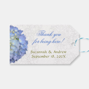Etiqueta Para Presente Blue Moon Hydrangea Floral Obrigado