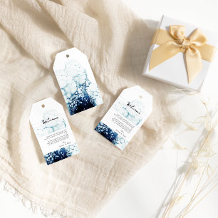 Etiqueta Para Presente Blue Nautical Destination Wedding Welcome