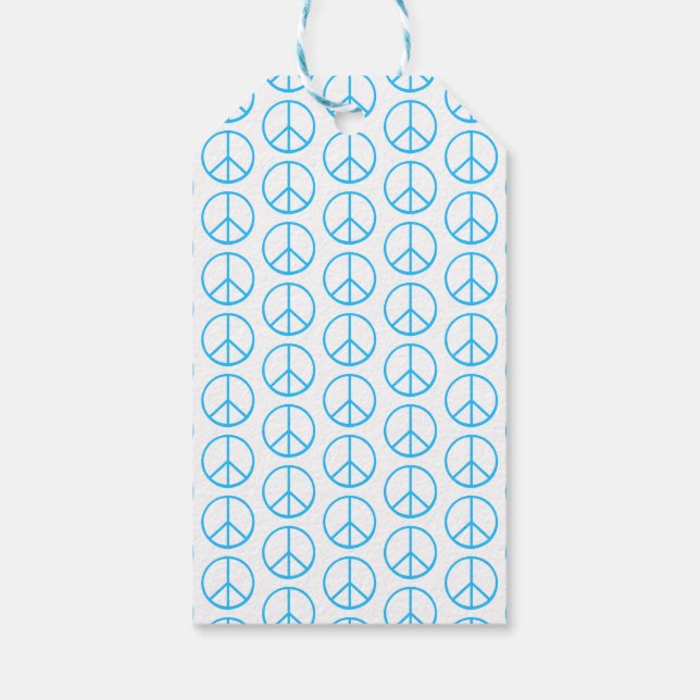 Etiqueta Para Presente Blue Peace Sign Modern Retro Fun (Verso)
