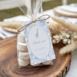 Etiqueta Para Presente Blue Safari Toile de Jouy Baby Shower