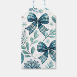 ETIQUETA PARA PRESENTE BLUE & WHITE HOLIDAY BOWS