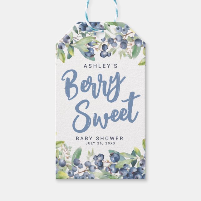 Etiqueta Para Presente Blueberry Berry Sweet Baby Shower (Frente)
