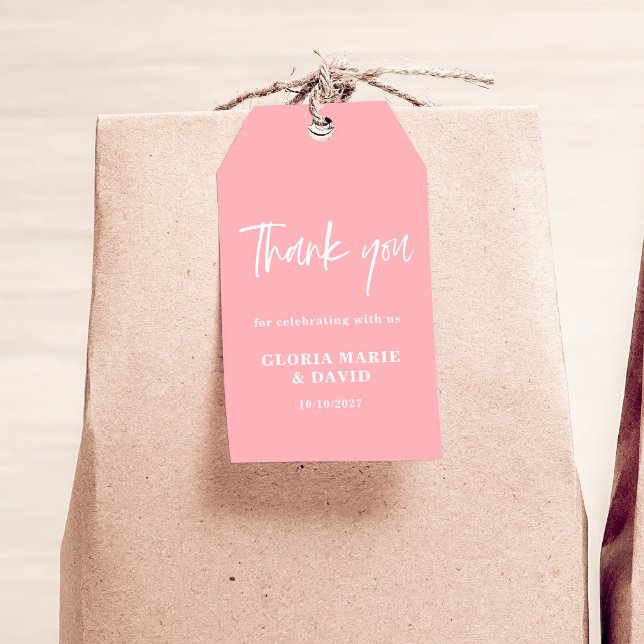 Etiqueta Para Presente Blush Pink Obrigado Casamento (Criador carregado)