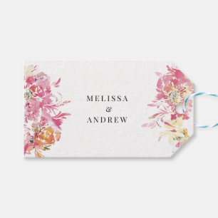 Etiqueta Para Presente Blush Watercolor Modern Wedn Obrigado