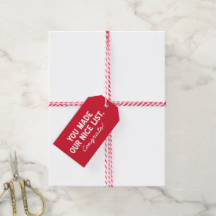 Etiqueta Para Presente Boa lista fofo simples vermelho Feliz Natal