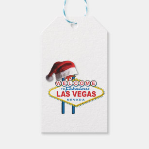 Etiqueta Para Presente Boa vinda do Natal ao sinal de Las Vegas