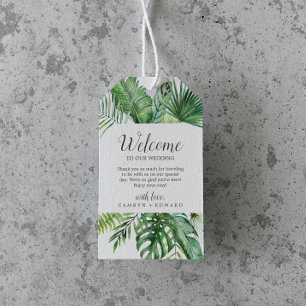 Etiqueta Para Presente Boa vinda tropical selvagem do casamento da palma